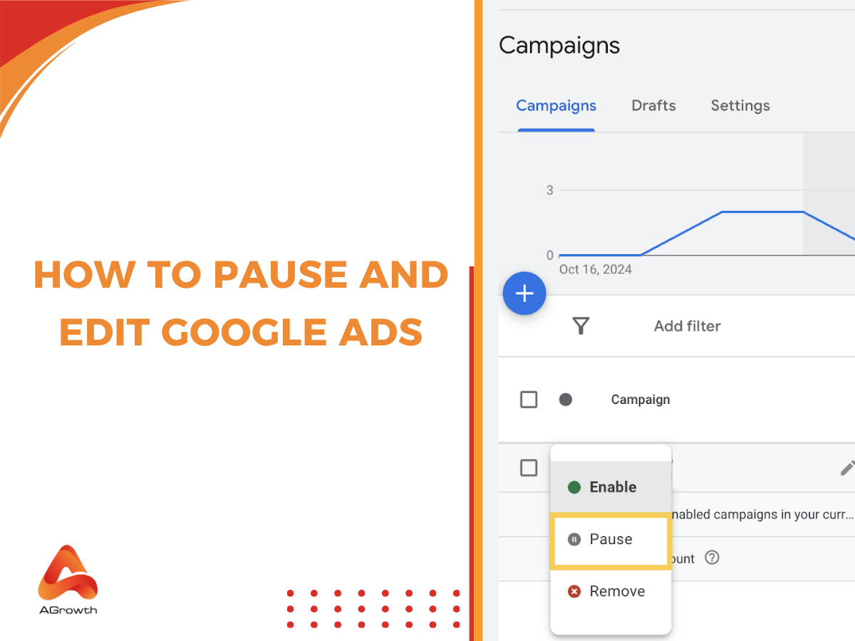 How to pause and edit Google ad