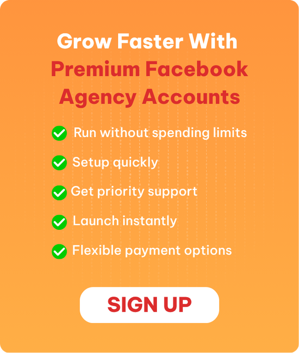Grow Faster With Premium Facebook Ad Agency Accounts promotional banner.