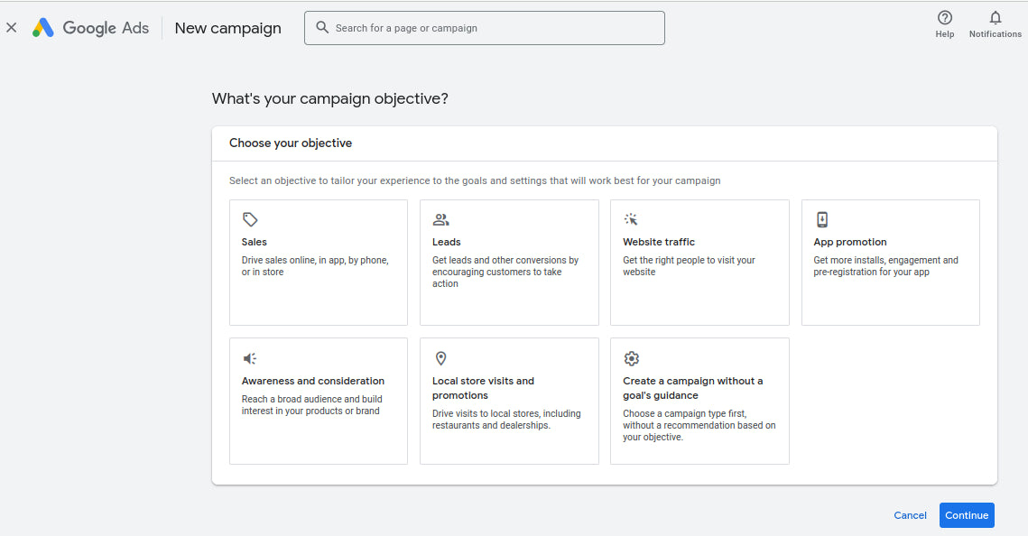 Choose a goal for your video campaign