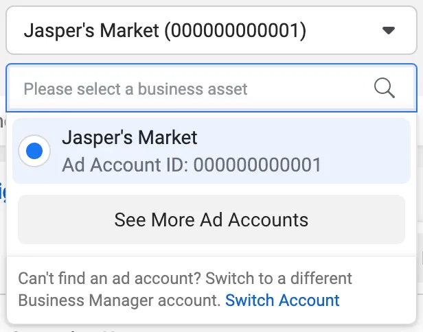 Find Facebook ads account ID