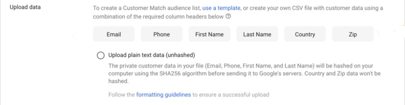 Determine the data to upload