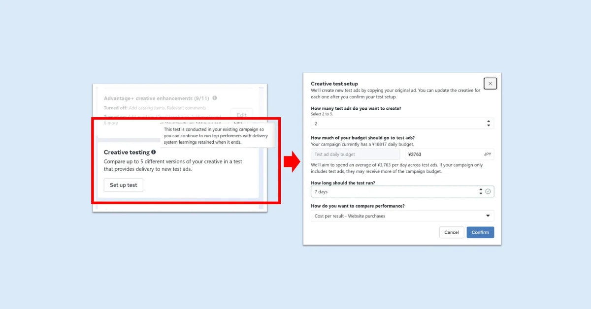 Meta has launched a new Creative Testing feature