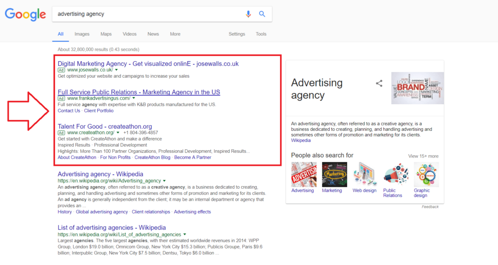 Search ads campaign