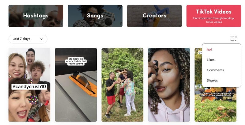 Explore trends with TikTook creative center