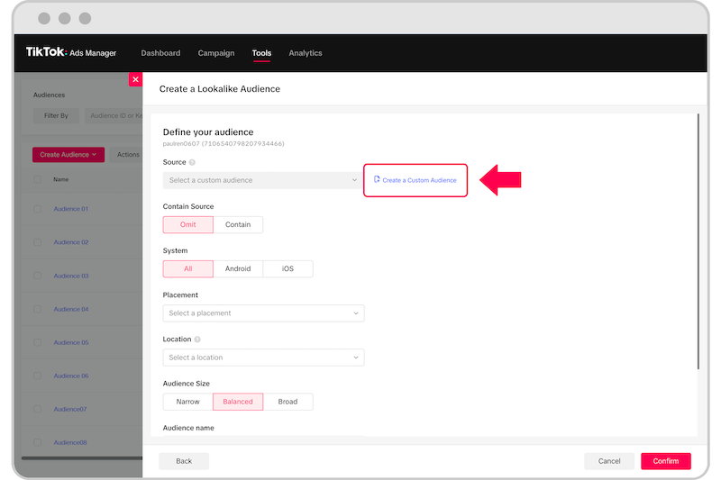 Create TikTok Custom Audiences